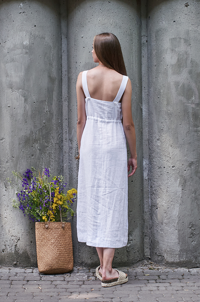 Сарафан льон білий (СН 29)